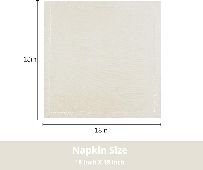 PurpleEssences Set of 12 Hemstitch Cloth Dinner Napkins 100% Cotton - Soft Durable Washable - Ideal for Wedding Christmas Holiday Winter - Perfect Everyday Use Table Linen 18x18 - Royal Linen