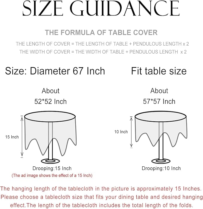 patdrea Designer Purple Tablecloth for Round Tables,Framhouse Linen Violets and Leaves Pattern Linen Tablecloth,Elegant Floral Table Cover Cloth Decor for Kitchen Dining Christmas,Diameter 67"