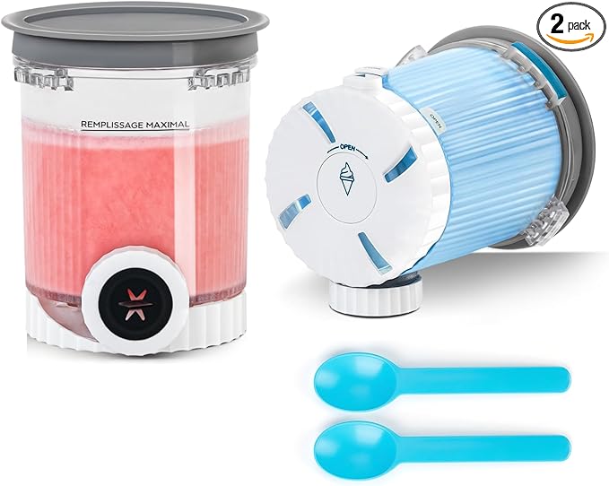 Creami Pints and Lids Compatible with Ninja NC700 NC701 Series, BPA-Free Ice Cream Containers with Lids, Dishwasher Safe & Freezer Ready – 2 Pack
