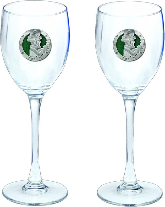 Heritage Pewter Irish Fighter Glass Goblets – Set of 2 | 12 OZ Goblet Wine Glasses | Expertly Crafted Pewter Glass