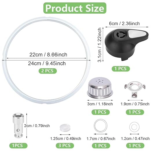 11 PCS Instant Pot Accessories for Lux 5, 6 QT, Instant Pot Replacement Parts Include Sealing Ring, Steam Release Valve, Anti-Block Shield, Valve Sealing Ring, Float Valve and Gasket