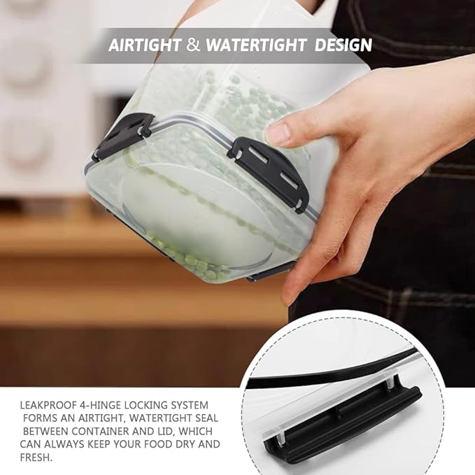 CASA LINGO Airtight Food Storage Containers with Lids, 4.4L Large Pantry Organization and Storage for Bulk Food Dry Food Cereal, Set of 4 Plastic Food Storage Containers