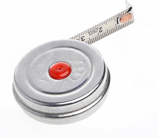 2m Mini Stainless Steel Retractable Tape Measure - Retractable Measuring Tape for Office & Woodworking, Heavy Duty 25ft Metric Tape, Compact Steel Measuring Tool