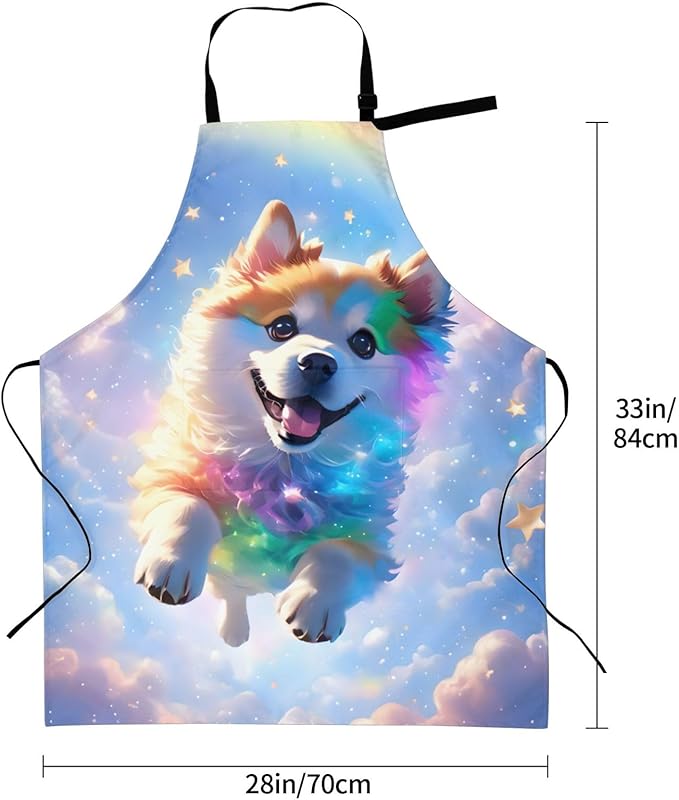 Funny Animal Apron with 2 Pockets Waterproof for Men Women Kitchen Garden Decor