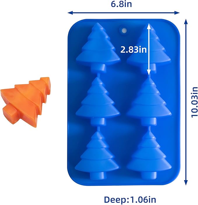 IHOMECOOKER 4PC Large Size Silicone Christmas Baking Mold Set Christmas Tree Snowflakes Snowman Cake Mold,bath bombs,Soap Mold Set