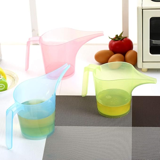 2pcs Cup Measuring Funnel Pitcher with Scale Candy Color Kitchen Measuring Cup for Liquids Sauces Batters Long Mouth Design Precision