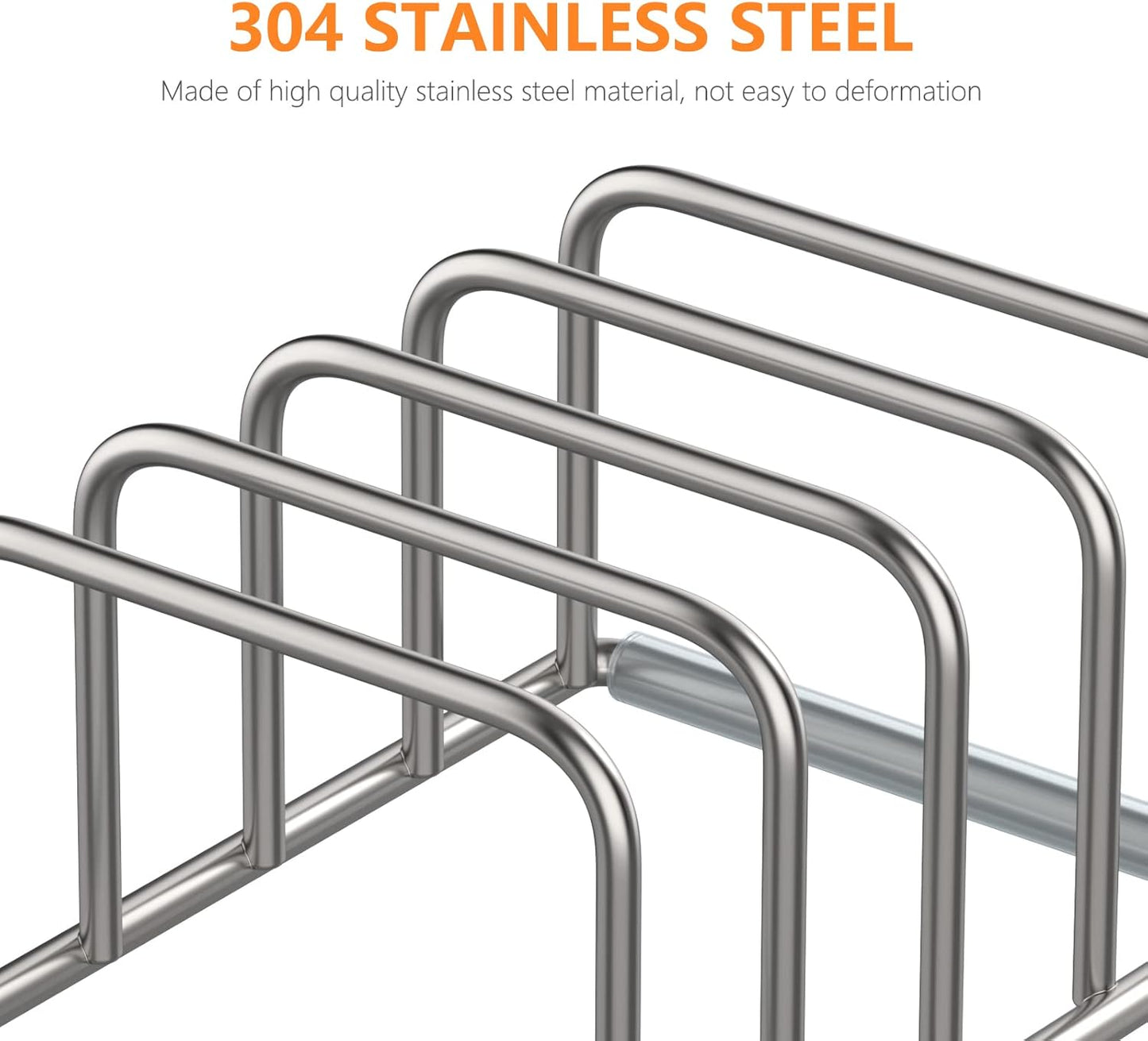 Cutting Board Holder, 2PSC Cutting Board Organizer Rack, 304 Stainless Steel Cookie Sheet Baking Pan and Tray Organizer for Kitchen Cabinet and Pantry Storage (1.0 Inch Width Slots)