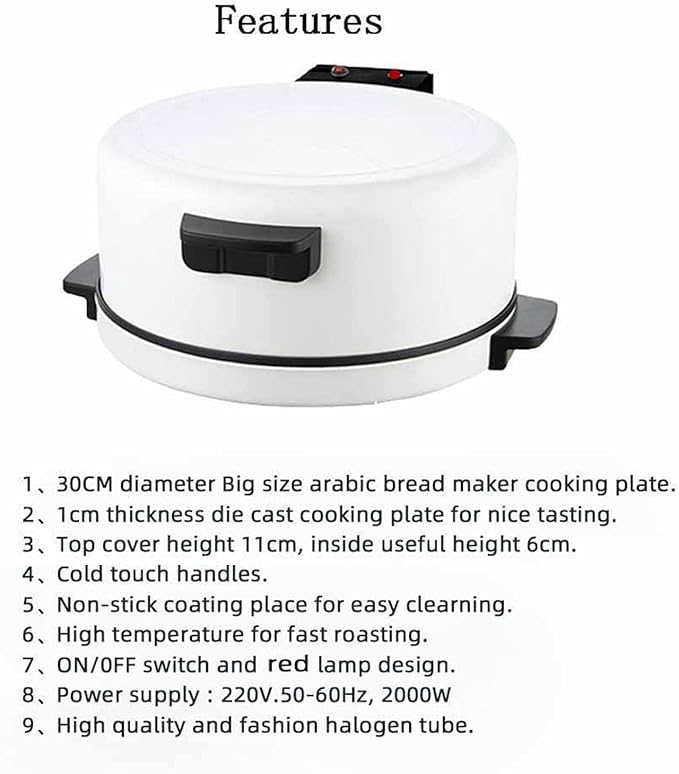 Pizza Oven, 2000W Electric Pizza Oven Indoor Portable 12 Inch Indoor Pizza Oven Countertop Pizza Maker Steak Machine Toaster (US Plug 110V)
