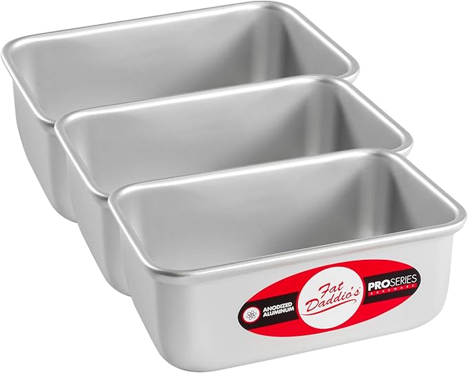 Fat Daddio's BP-5640 Anodized Aluminum Bread Loaf Pan, 5.5 x 3.125 x 2.375 Inch (Pack of 3)