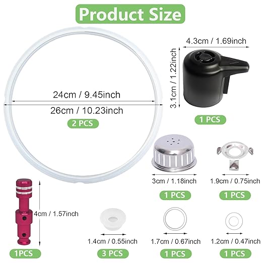 11 PCS Instant Pot Accessories for Duo 8 Qt and Duo Plus 8 Qt, InstantPot Replacement Parts Include Sealing Ring, Steam Release Valve, Anti-Block Shield, Valve Sealing Ring, Float Valve and Gasket