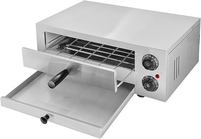 14" Electric Pizza Oven,Stainless Steel Countertop Pizza Oven with temperature and Timer for Kitchen Commercial Use