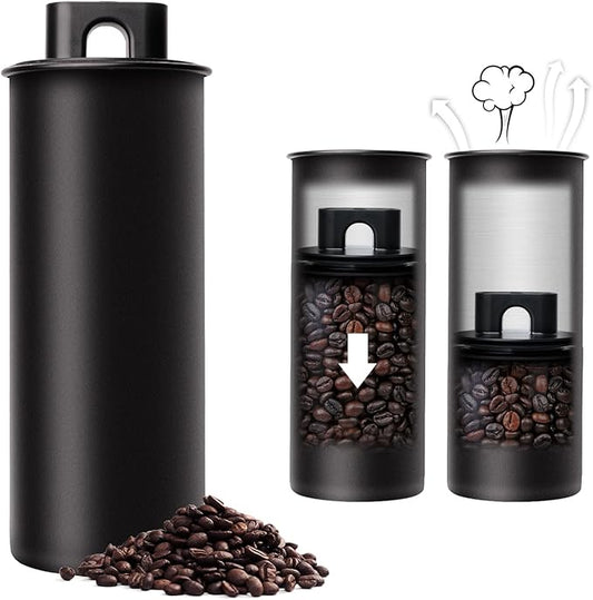 Vacuum Coffee Canister, 53oz Air Seal for Coffee Bean Storage, Stainless Steel Food Storage Container, Preserves Freshness Longer, Airtight Coffee Storage for Grounds & Whole Beans