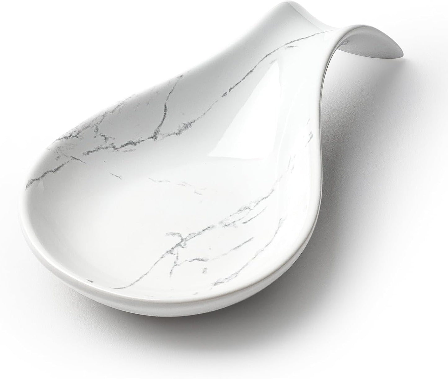 Spoon Rest for Stove Top, Kitchen Spoon Holder, White Marble Spoon Rest for Counter, Ceramic Cooking Utensil Rest for Spatula, Ladle, ANTIS'S HOME