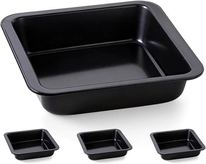 4 Pack Square Cake Pan, 8 Inch Non Stick Square Baking Pan for Cake Brownie Lasagna, Non-Toxic & Rust-resistant, Dishwasher Safe & Easy Clean, Send Goods from Local Warehouse