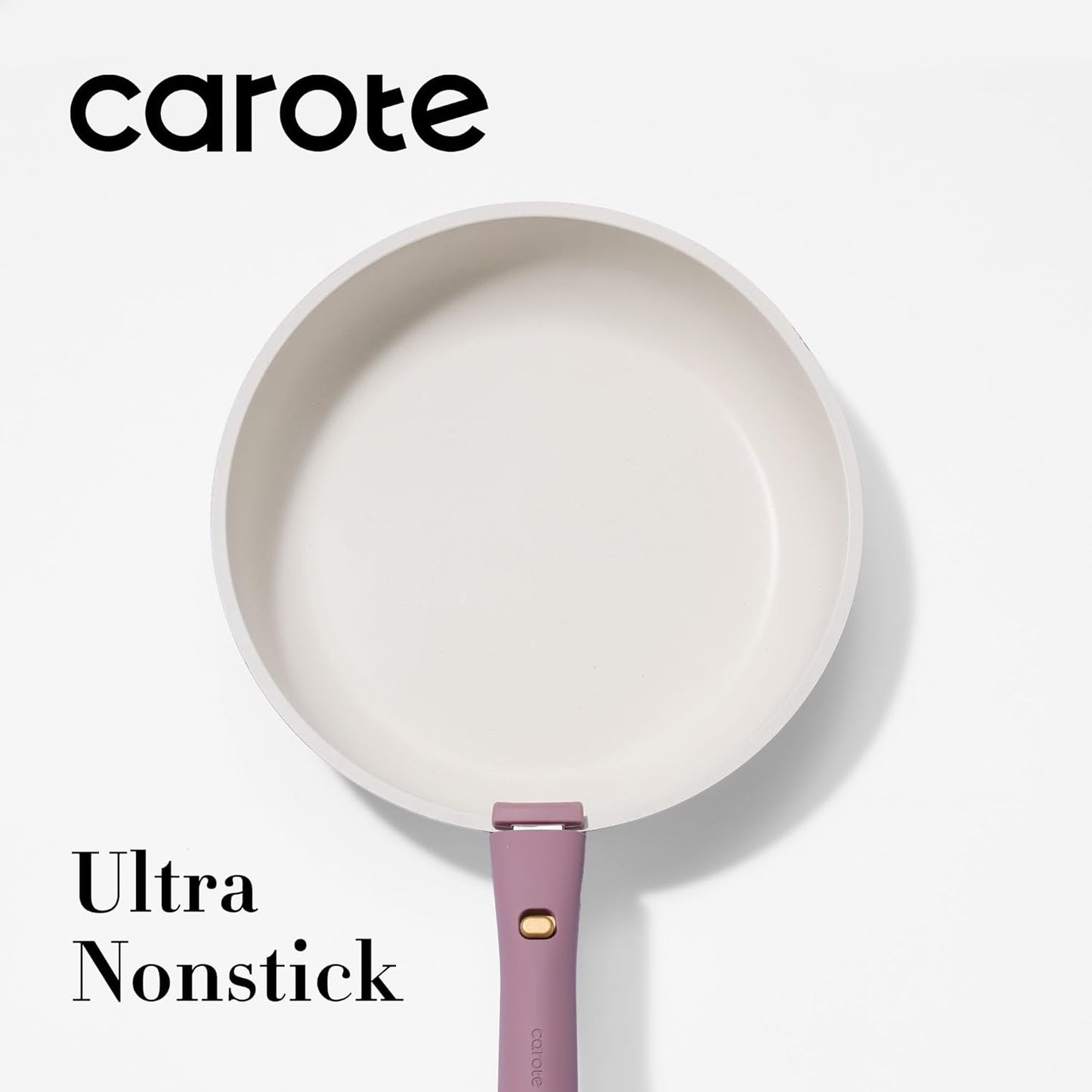 CAROTE Non Stick Frying Pans, 8"+10"+12” Frying Pan Egg Pan Omelet Pans with Detachable Handle, Stone Non Toxic Cookware, PFOA Free, Induction Compatible & Oven Safe, Dishwasher Safe, Purple