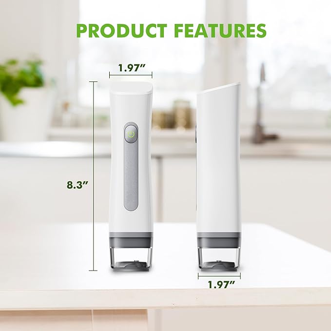 Handheld Vacuum Sealer with Visible Water Tank –Spill-Proof, One-Touch Operation, Wireless & Portable for Kitchen, Camping, or Travel | 30 Reusable Bags, 6X Freshness, 60kPa Suction (Creamy White)