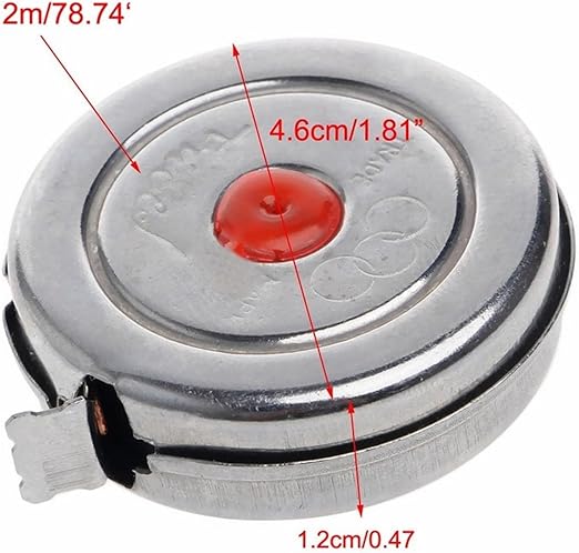 2m Mini Stainless Steel Retractable Tape Measure - Retractable Measuring Tape for Office & Woodworking, Heavy Duty 25ft Metric Tape, Compact Steel Measuring Tool