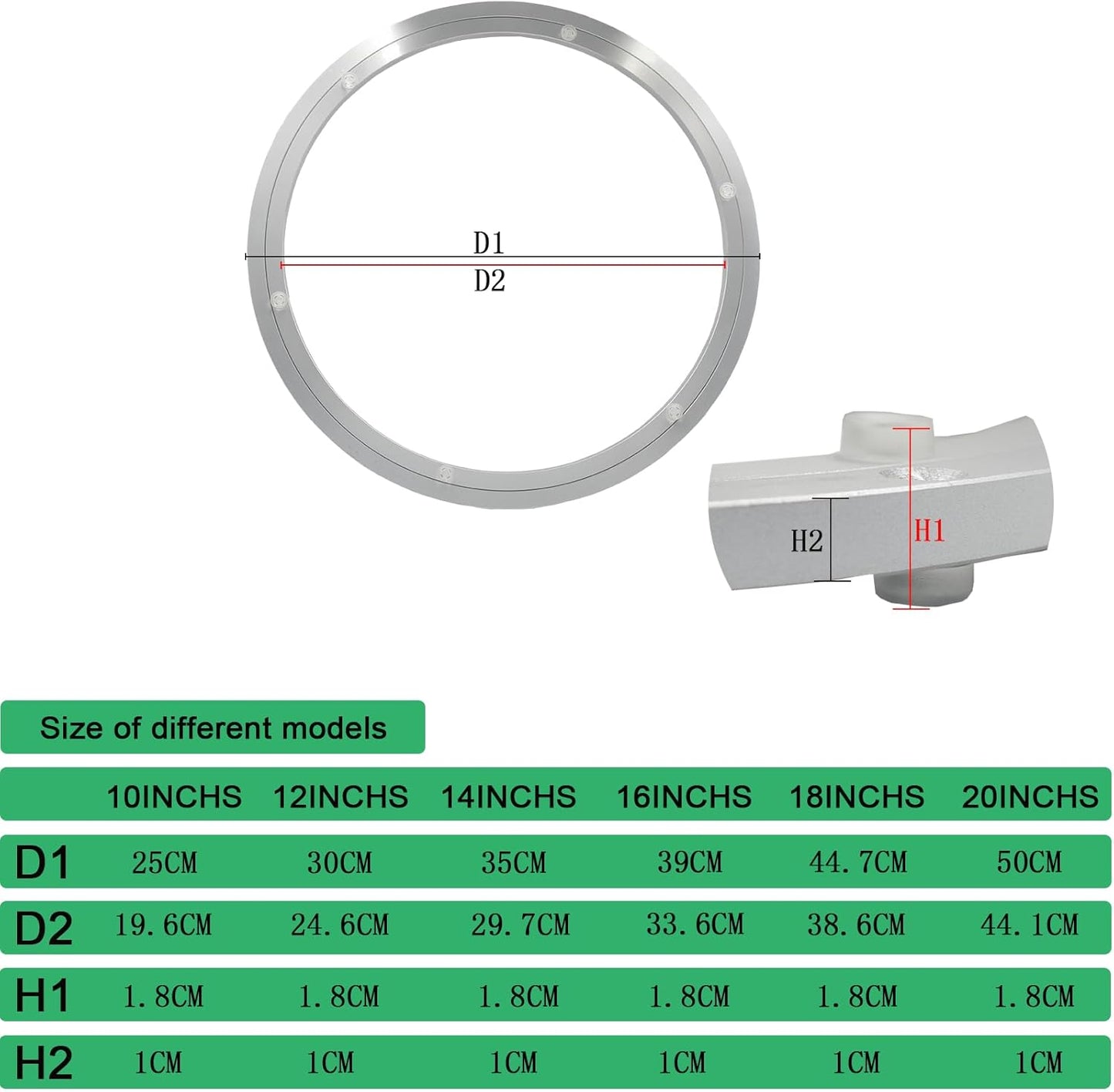 Lazy Susan Metal Heavy Duty Hardware Rotating Turntable Bearings Swivel Plate Bearing Aluminum Metal for Dining-Table and Workbench (12 Inchs) …