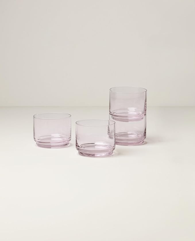 Lenox 897837 Tuscany Classics Stackable Short Glasses, Set Of 4, Blush