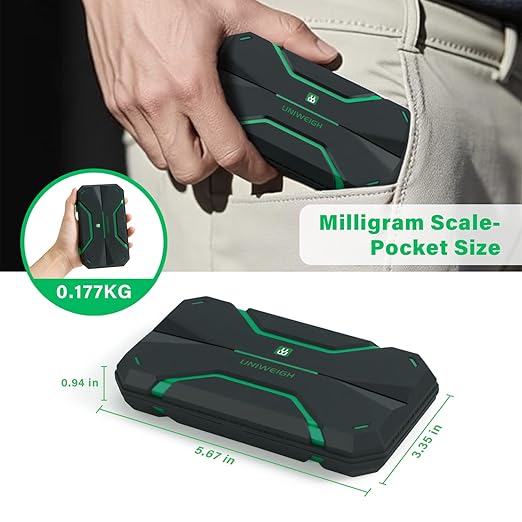 Milligram Scale Precision 0.001g/50g, Digital Jewelry Scale for Powder,Coins,Gold,Gem,Reloading,Micro Gram Scale with 6 Units,Tare,Cal Weight,Pocket mg Scale with Battery Powered