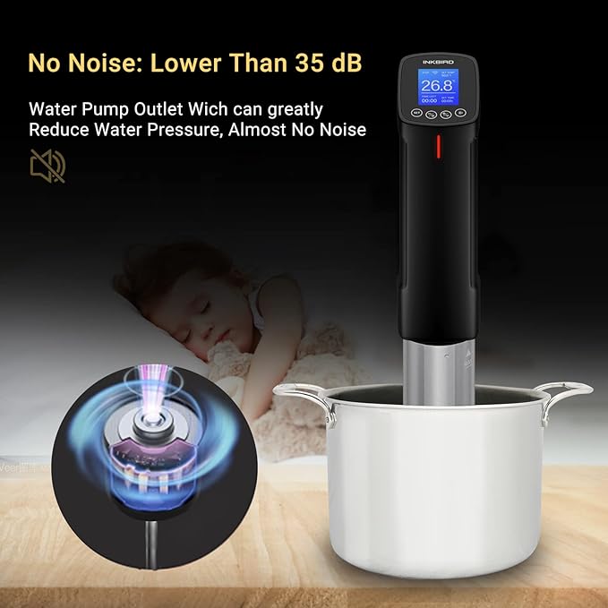 INKBIRD WIFI Sous Vide Cooker & 44PCS Vacuum Sealer Pump Sous Vide Starter Kits with 30PCS Sous Vide Bags, Recipes on APP,1000W Sous-Vide Machine for Steak