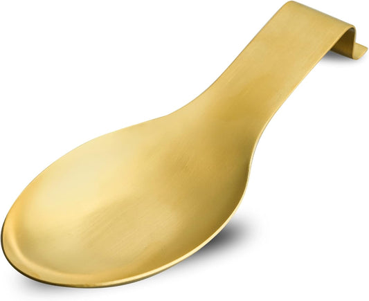 BETTWILLGold Spoon Rest for Kitchen Counter, Stainless Steel Spoon Holder for Stove Top, Spatula Ladle Spoon Utensils Holder, Gold Kitchen Accessories, Gold Cooking Utensiles.