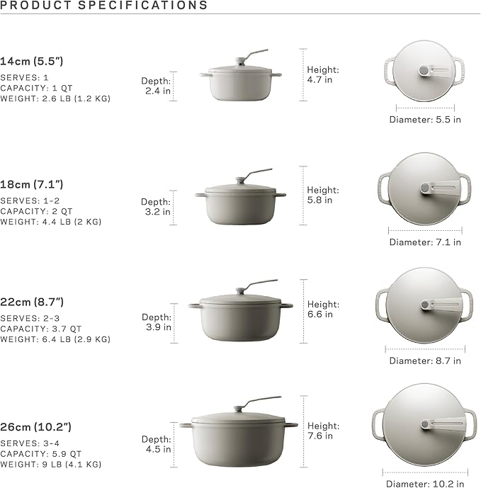 Vermicular Oven Pot 2.0 | Lightweight Enameled Cast Iron Pot | 26cm (5.9 Qt) | Non-Toxic | Induction-compatible | Dutch Oven | Made in Japan | Oyster Gray