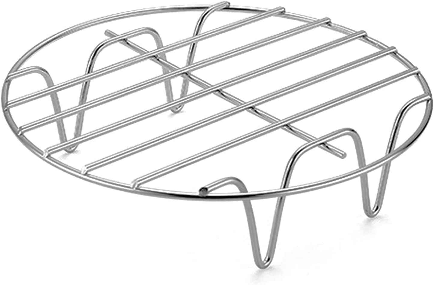 9.8" Round Cooking Rack Versatile Stainless Steel Grid Grill Steamer Rack, Fits Air Fryer Pot Pressure Cooker Canning