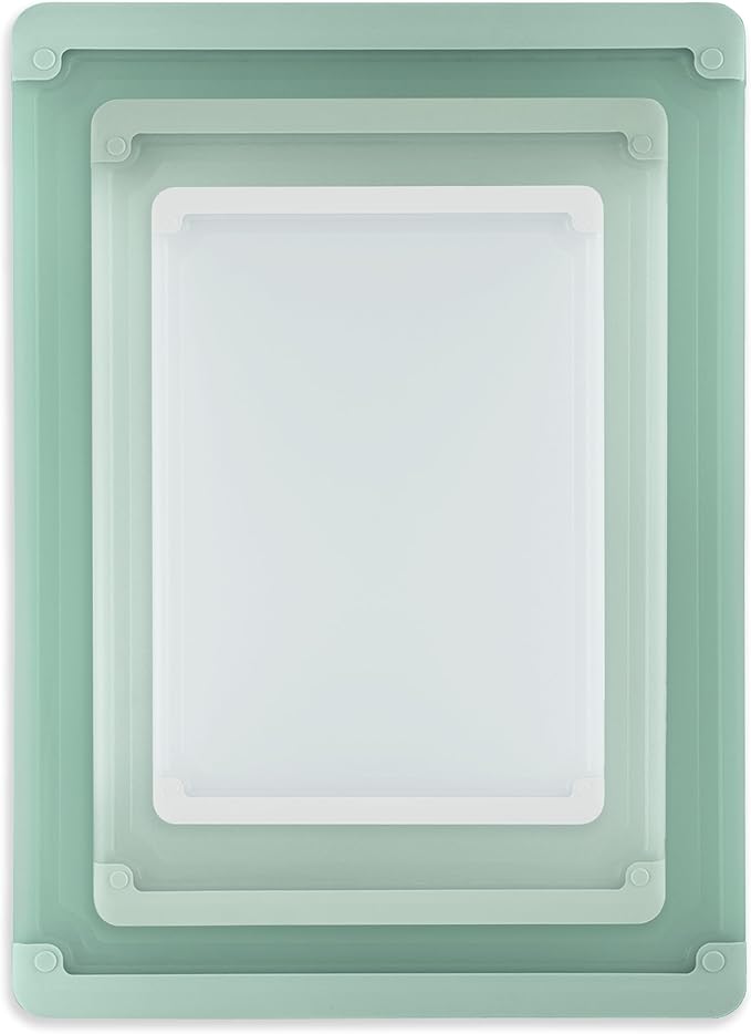 COOK WITH COLOR Extra Large Cutting Board Set, Jumbo-Sized Boards with Rubber Border for Enhanced Cooking Experience, 3-Piece, Sage