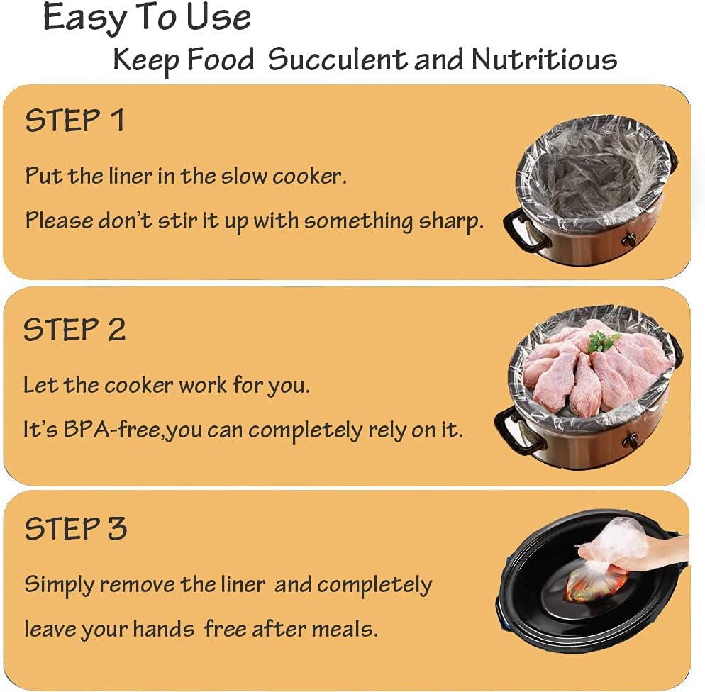 32 Counts Slow Cooker Liners Small Size(11 x 16 Inch) Kitchen Disposable Cooking Bags Fits 1 to 3 Quarts Safe for Oval or Round Pot -2Pack