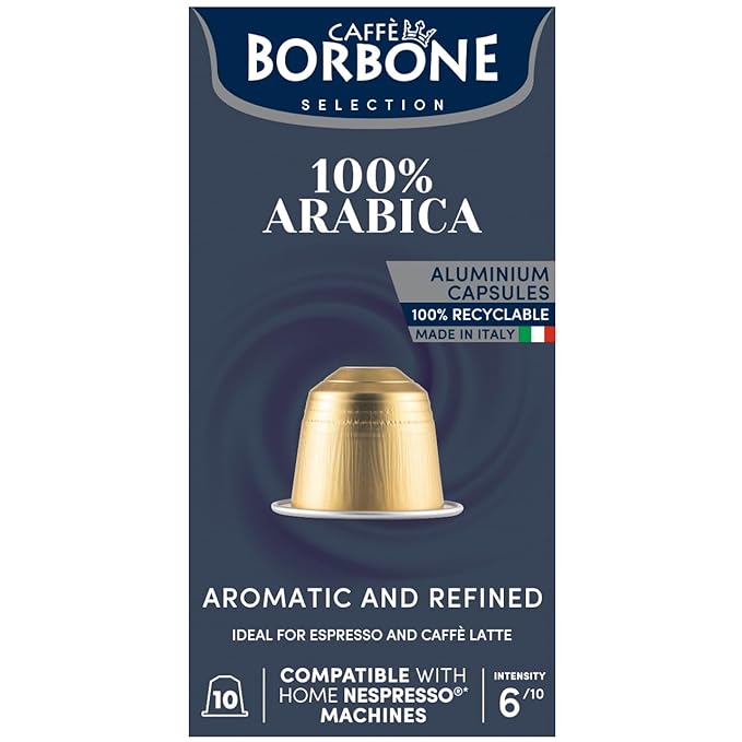 Caffe Borbone Aluminum Coffee Pods Compatible with Nespresso Original Machines, 100% Arabica, Medium Roast, Aromatic and Refined, Genuine Italian Coffee - NOT compatible with Vertuo - 100 Count