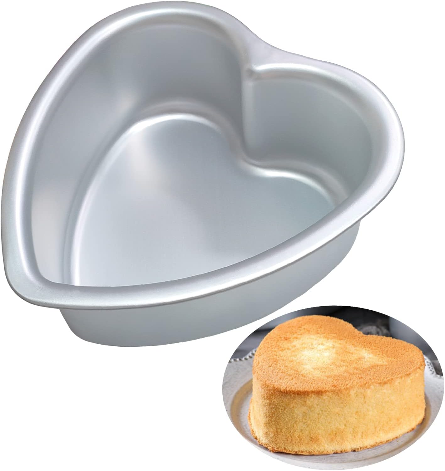 Heart Shaped Cake Pan - 6x3 Inch Aluminum Cake Tin for Weddings, Parties, and Family Occasions Make cake pans for 1-2 servings, heart-shaped small cake pan