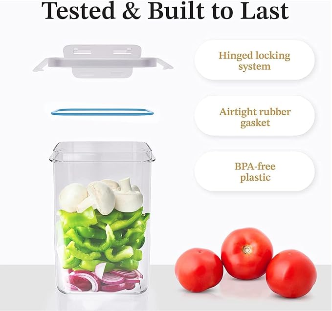 Chef's Path Ultra Large - 48 Pack Food Storage Containers | Kitchen and Pantry Organization Canisters for Cereal, Dry Food, Flour and Sugar, BPA Free, Includes 24 Labels