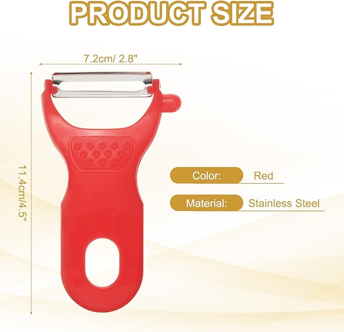 uxcell Vegetable Peeler Set, 4.5 Inch Stainless Steel Potato Peeler for Apple Fruits Red