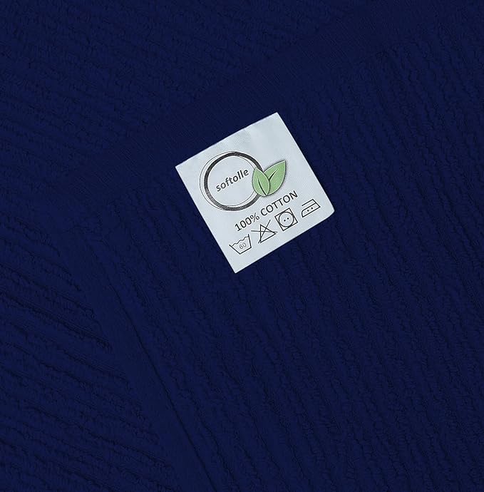 Softolle Bar Mop Towels, Pack of 12-16x19 Inches - 100% Cotton Super Absorbent Towels, Multi-Purpose for Home and Bar Cleaning (Navy Blue)