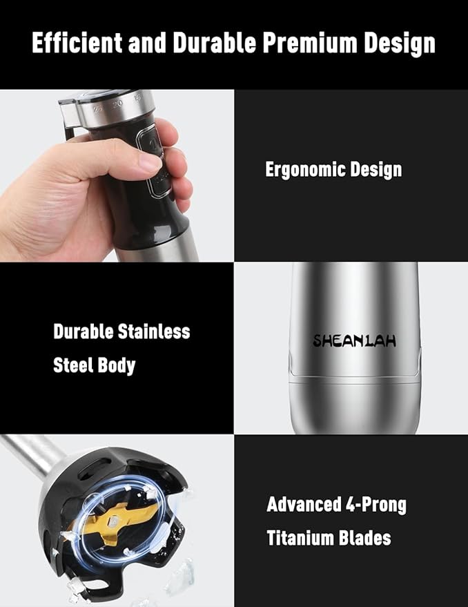 1000W Powerful , 2025 New Update Hand Blender with 25-Speed, Scratch-Resistant Corded Hand Mixer with Heavy-Duty Copper Brushless Motor and Gift Box