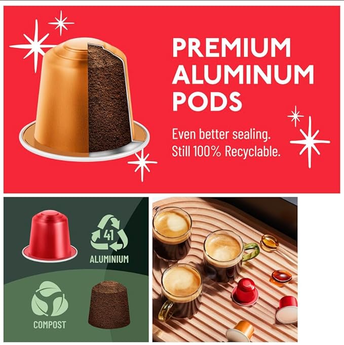 ROSSO CAFFE Espresso Coffee Pods for Nespresso Machines - Holiday Limited Edition - 80 Aluminium Capsules - Compatible with all Nespresso Original line Machines (Holiday Blend and Pumpkin Spice)