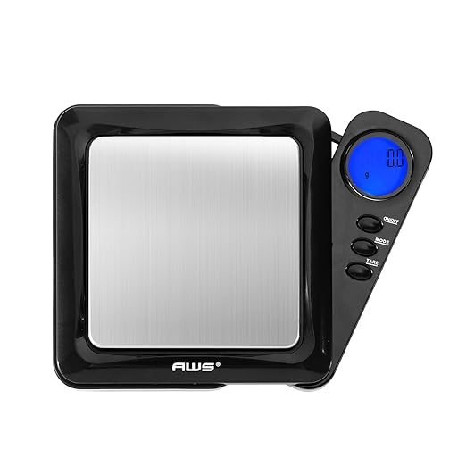 American Weigh Scales Digital Pocket Scale 1200g x 0.1g | Precision Mini Scale 0.1g Accuracy, Pocket Gram Scale for Kitchen, Lab, Gold, Gems & Coin Scale, Smart Digital Scale with Tare Function