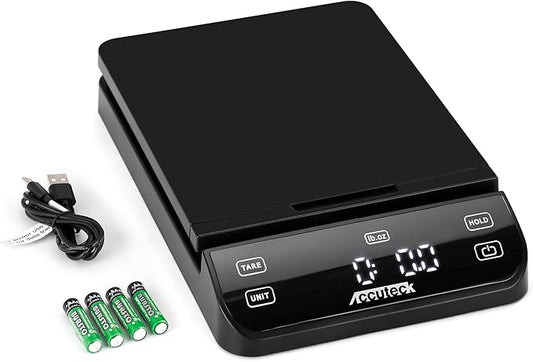 ACCUTECK High Accuracy Digital Shipping Postal Scale, 70Lbx0.1OZ, with Touch Screen, Tare and Hold Function, Black (A-BPS70)