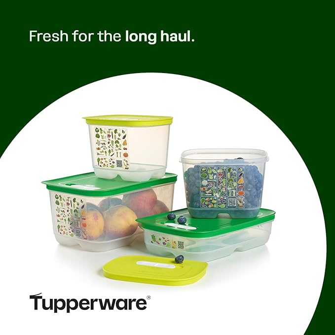 Tupperware Fridgesmart 4 Piece Food Storage Container Set, Dishwasher Safe and BPA Free (4 Containers, 4 Lids)