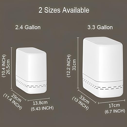 Sooyee Slim Bathroom Trash Can, 3.3 Gallon Trash Can with Press-Top Lid,Adsorption Garbage Can,Slim Wastebasket for Toilet, Office, Bedroom, White