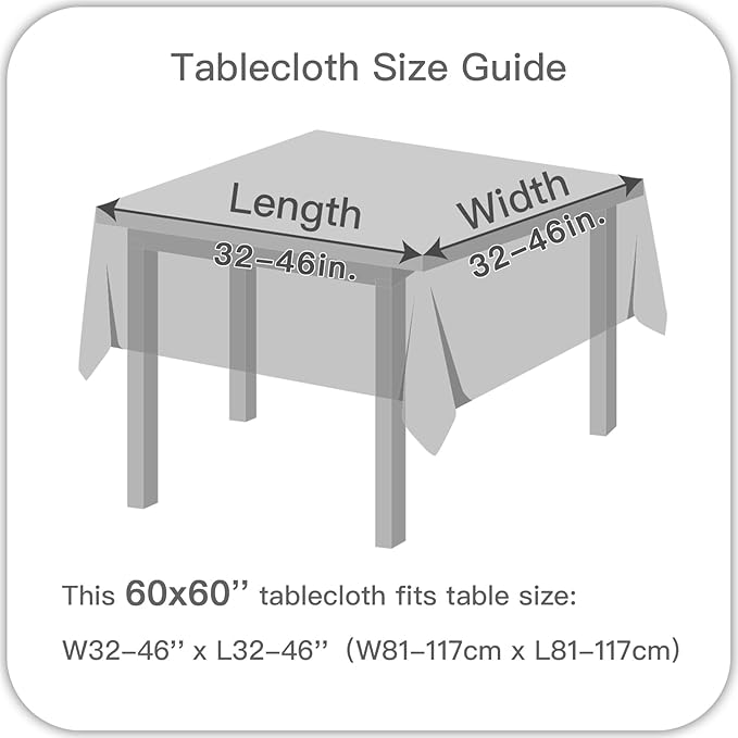 maxmill Square Linen Textured Tablecloth Waterproof Spillproof Wrinkle Free Slubby Textured Table Cloth for Dinner and Party Washable Wipeable Fabric Table Cover Decoration, 60 x 60 Inch, Sage Green