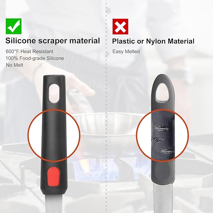 Silicone Fish Spatula Turner,Flexible Kitchen Wide Pancake Fish Slotted Spatulas for Nonstick Cookware Pans Omelette Egg