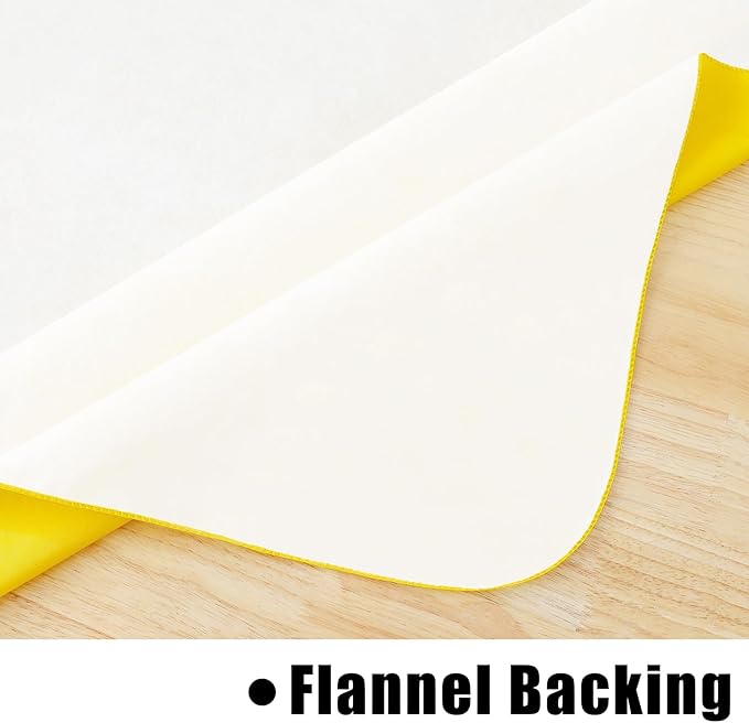 homing Rectangle Vinyl Tablecloth, Waterproof Spillproof Plastic Flannel Backed Table Cloth, Wipe Clean Table Cover for Dining, Buffet Parties and Camping (Yellow, 54" x 78")