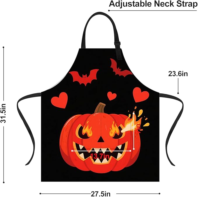 Halloween Apron Home Kitchen Cooking Baking Gardening for Women Men with Pockets waterproof 32x28 inch