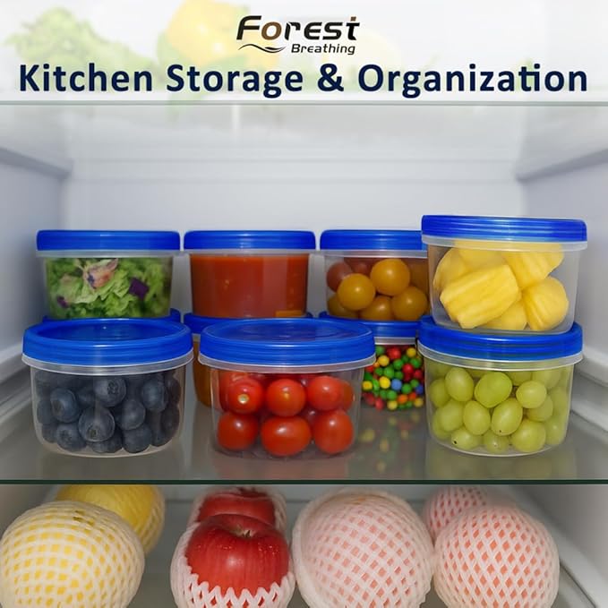 10 Pack 17oz Reusable Freezer Storage Containers with Twist Top Lids Airtight, Clear Plastic Food Storage Meal Prep Containers for Leftover Lunch Fruit Salad Oats, Small Soup Container Microwave Safe