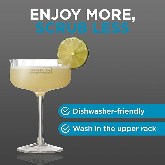 Bartesian Cocktail Glass Sets - Insulated Tumbler for Cocktails & Mocktails - Bar Glasses for Martini, Margarita, Pina Colada, Whiskey Sour, Old Fashioned - Set of 2