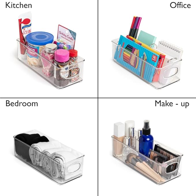 ClearSpace Plastic Pantry Organization and Food Storage Bin – Great Kitchen Storage – Fridge Organizer Bins – 4 Pack