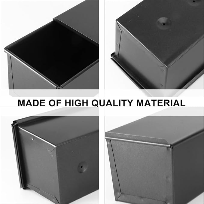 Luxshiny Black Non-Stick Bread Baking Pan, 450g