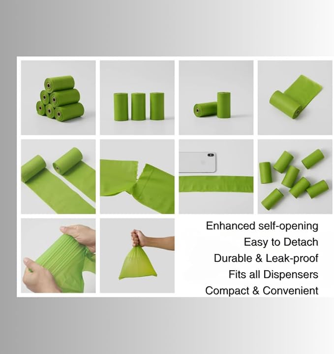 OrangeBio Dog Poop Bags with Handles, Scented, 100% Certified Home Compostable, 13 x 9 Inches - 180 Count (15 Bags per Roll, 12 Rolls), OK Compost Home